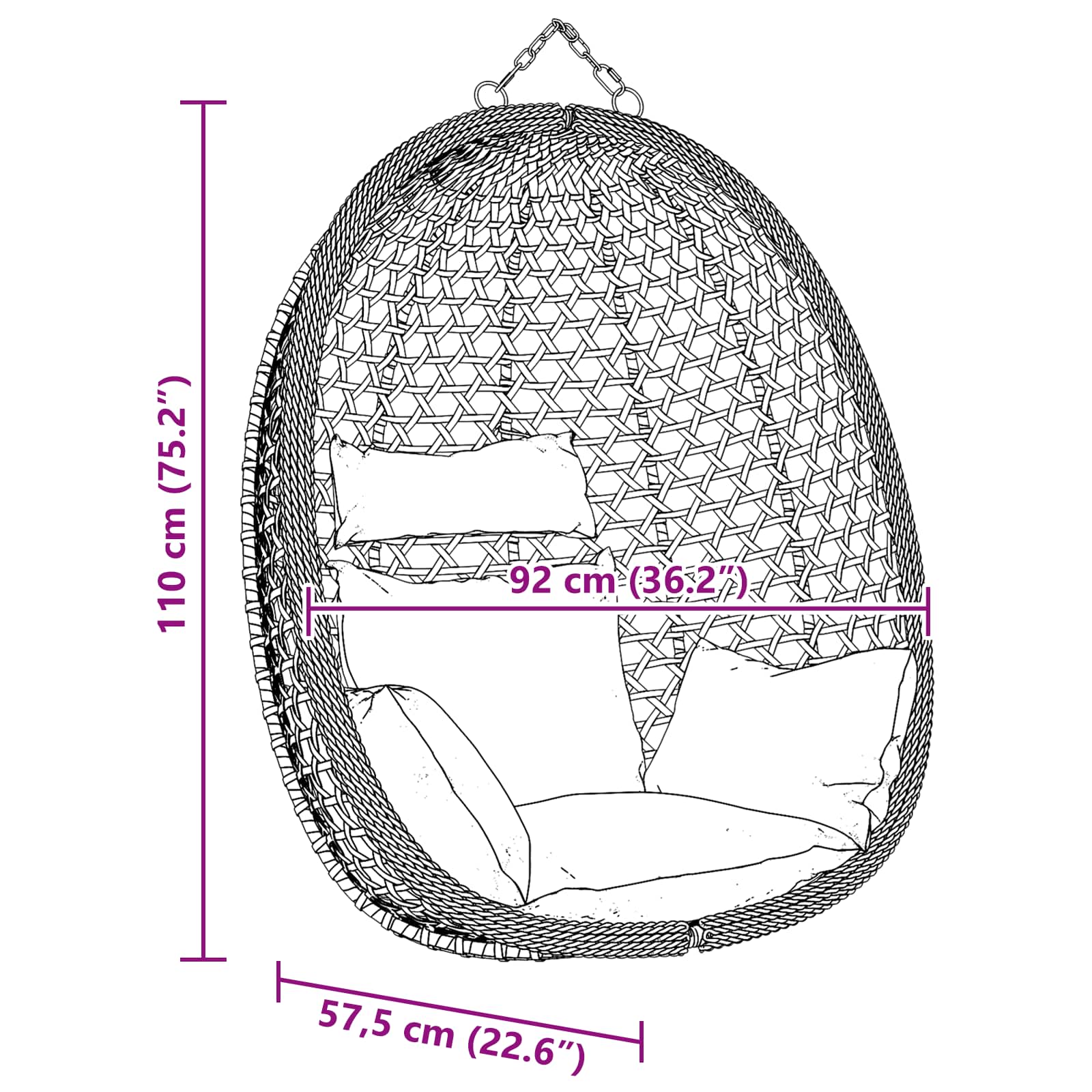 Hangende eierstoel zonder standaard poly rattan image 10