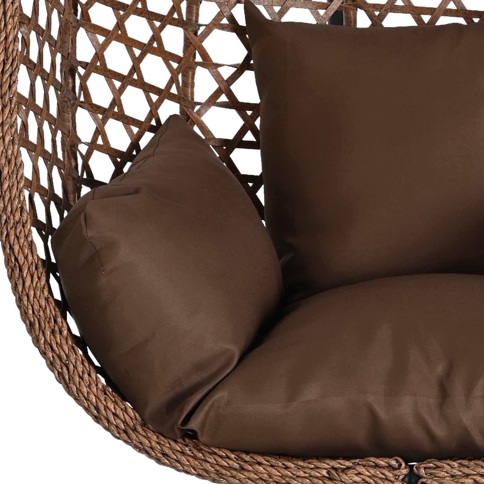 Hangende eierstoel zonder standaard Koffiebruin poly rattan image 8