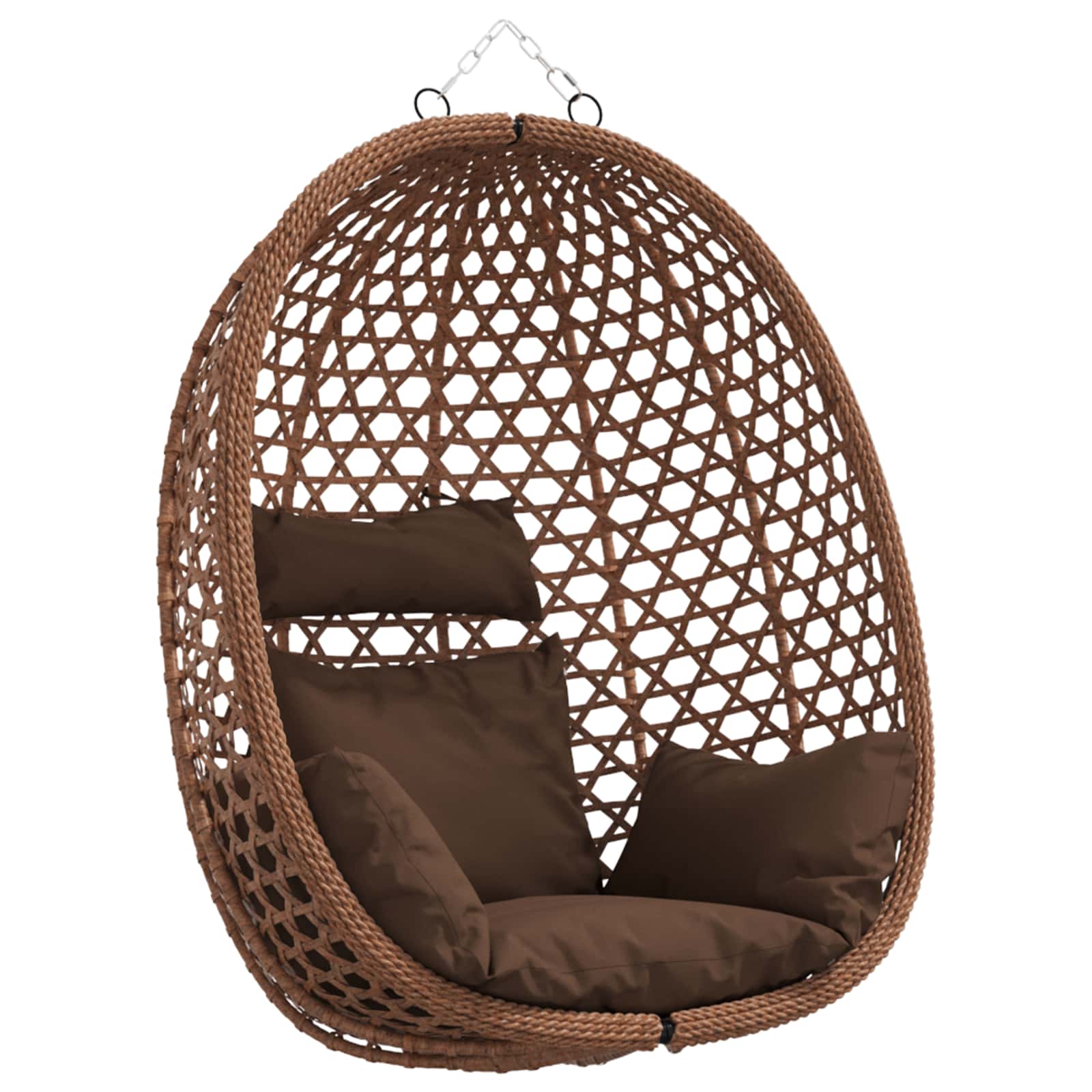 Hangende eierstoel zonder standaard Koffiebruin poly rattan image 2