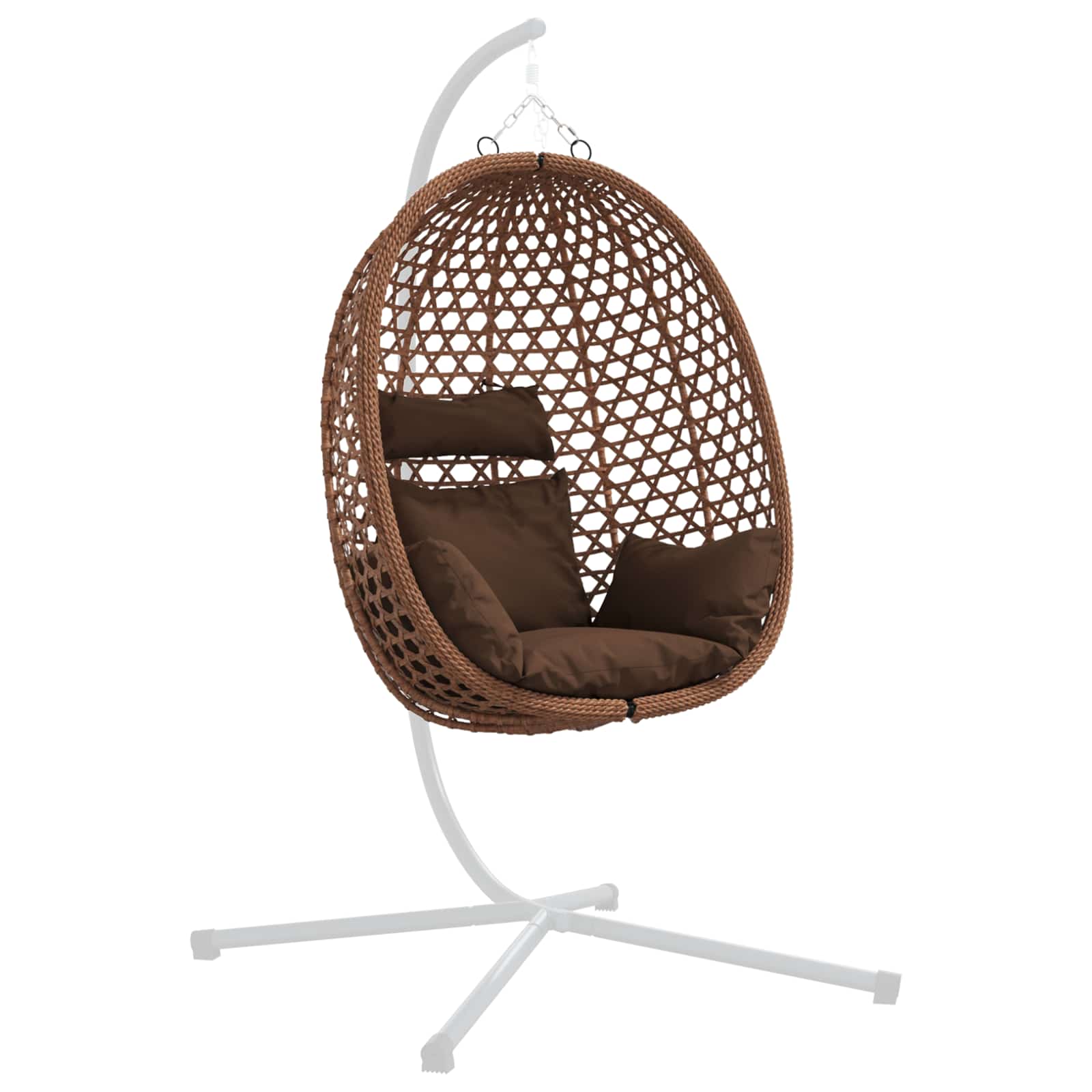 Hangende eierstoel zonder standaard Koffiebruin poly rattan image 3