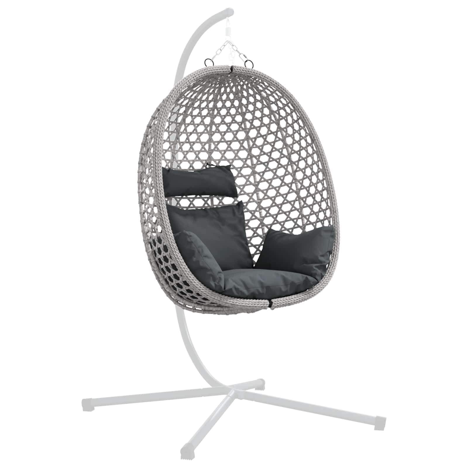 Hangende eierstoel zonder standaard Antraciet en Grijs image 3