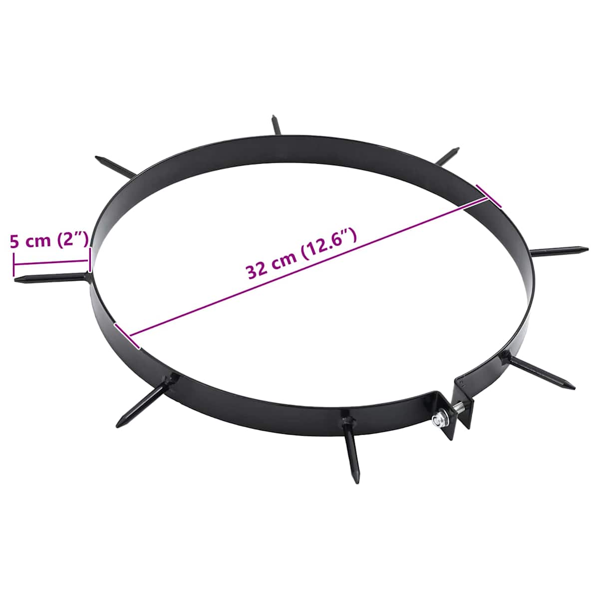 Plæne Aerator Klemme med Spidser 5 stk. Ø 320 mm Stål - Billede 6