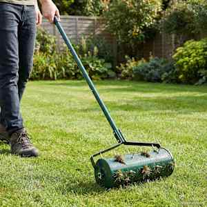 Valj za trato, vlečen z objemkami za aerator Zelena 128 x 38 cm