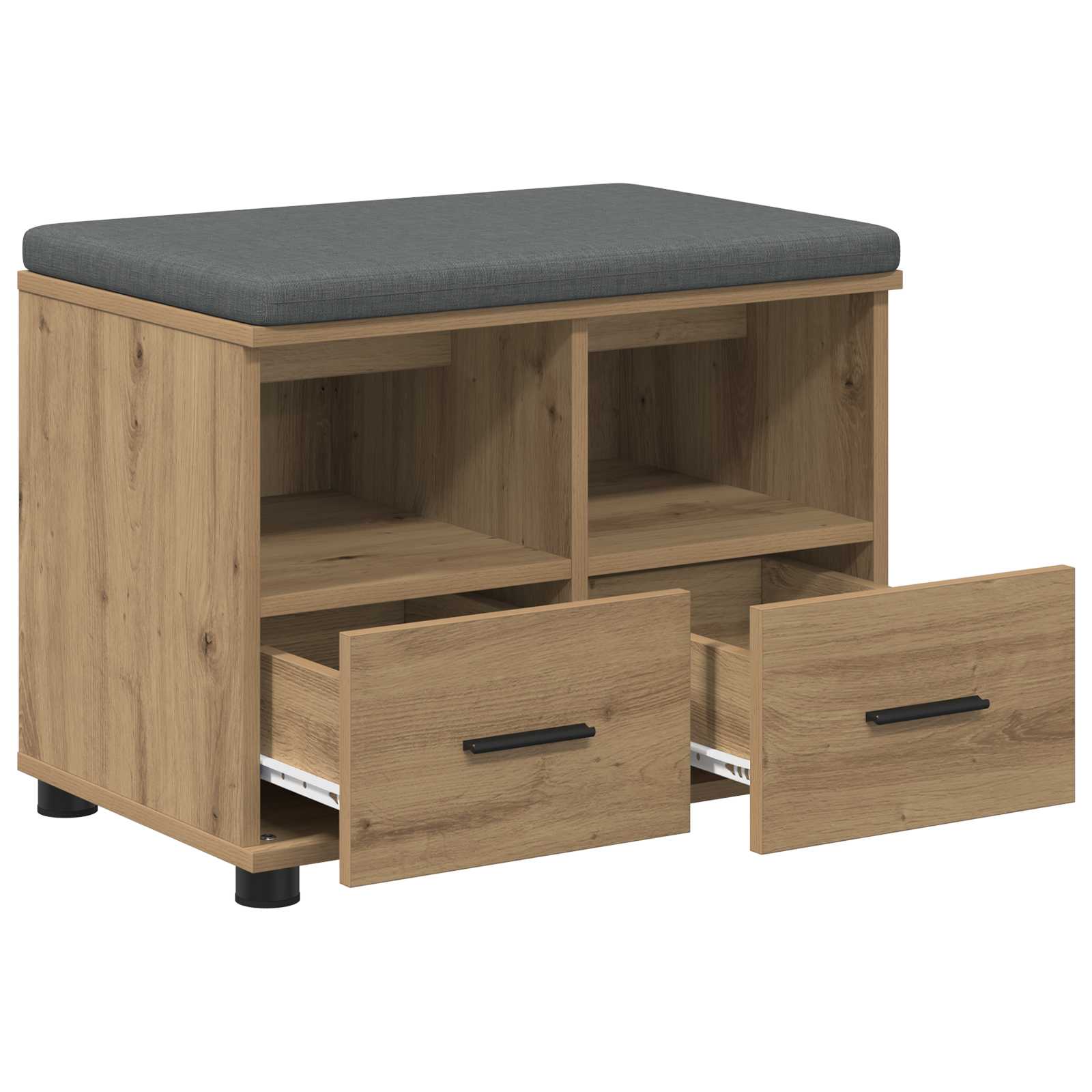 vidaXL Schuhbank mit Kissen Artisan-Eiche 60 x 38 x 46 cm – Bild 4