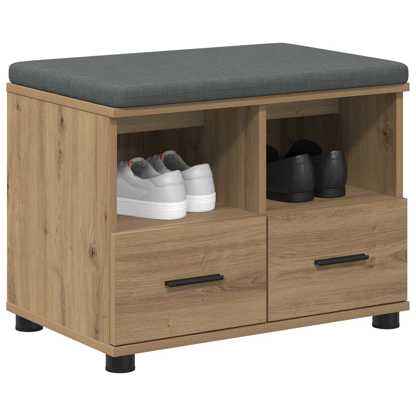 vidaXL Schuhbank mit Kissen Artisan-Eiche 60 x 38 x 46 cm – Bild 3