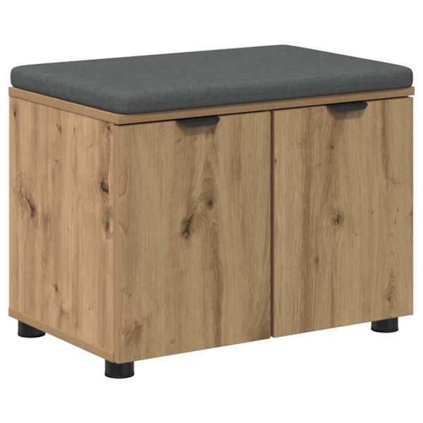 vidaXL Jalan&otilde;upink padjaga Artisan tamm 60 x 38 x 46 cm Tehispuit
