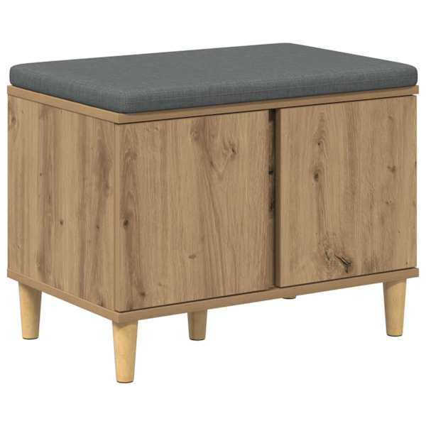 vidaXL Jalan&otilde;upink padjaga Artisan tamm 60 x 38 x 46 cm Tehispuit