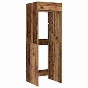 vidaXL Pesumasina kapp uksega Vana puit 67,5 x 68 x 200 cm Tehispuit