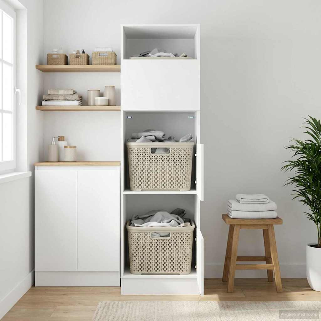 vidaXL Wäscheschrank mit Tür Schwarz Eichen-Optik 50 x 68 x 162 cm