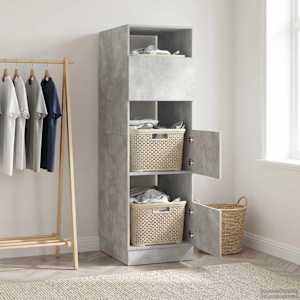 Omara za perilo Betonsko siva 50 x 68 x 162 cm Konstruiran les