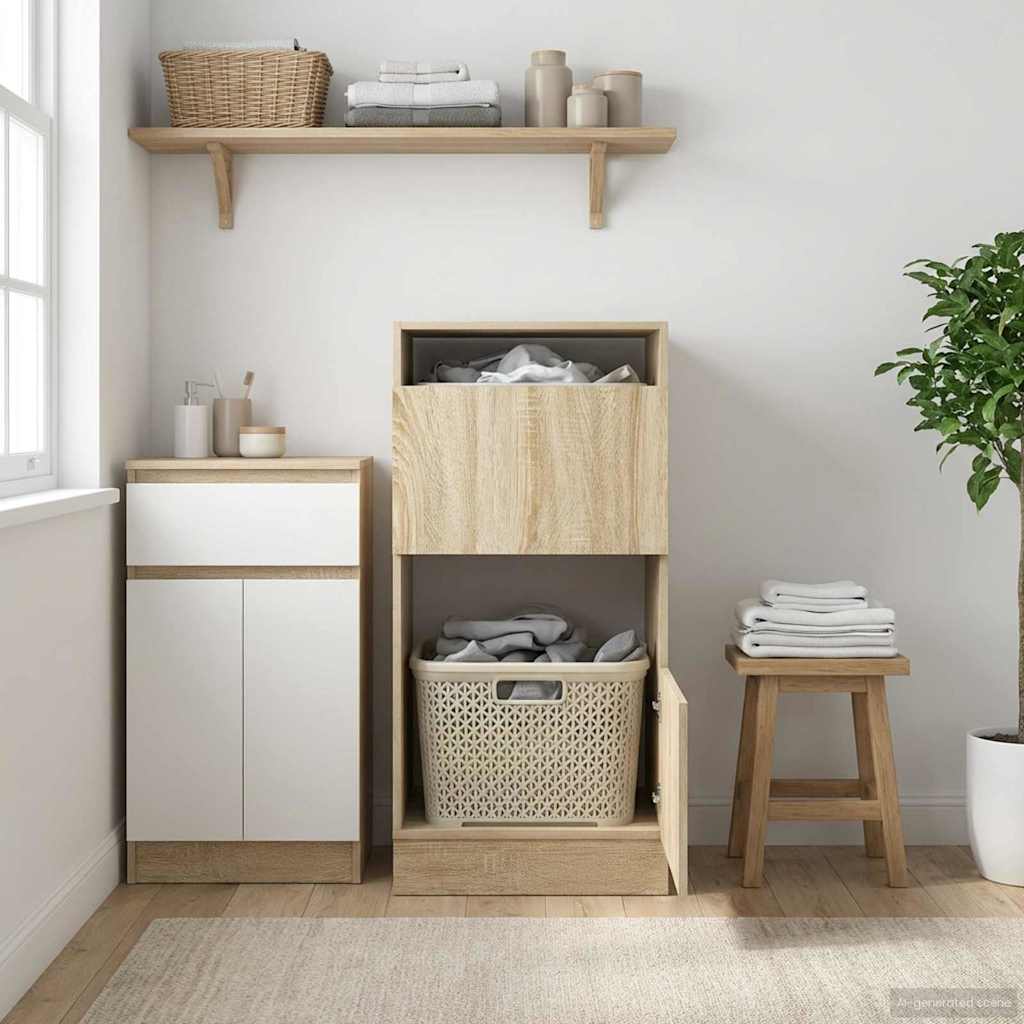 Pyykkikaappi ovella Sonoma 50 x 68 x 102 cm Tekninen puu