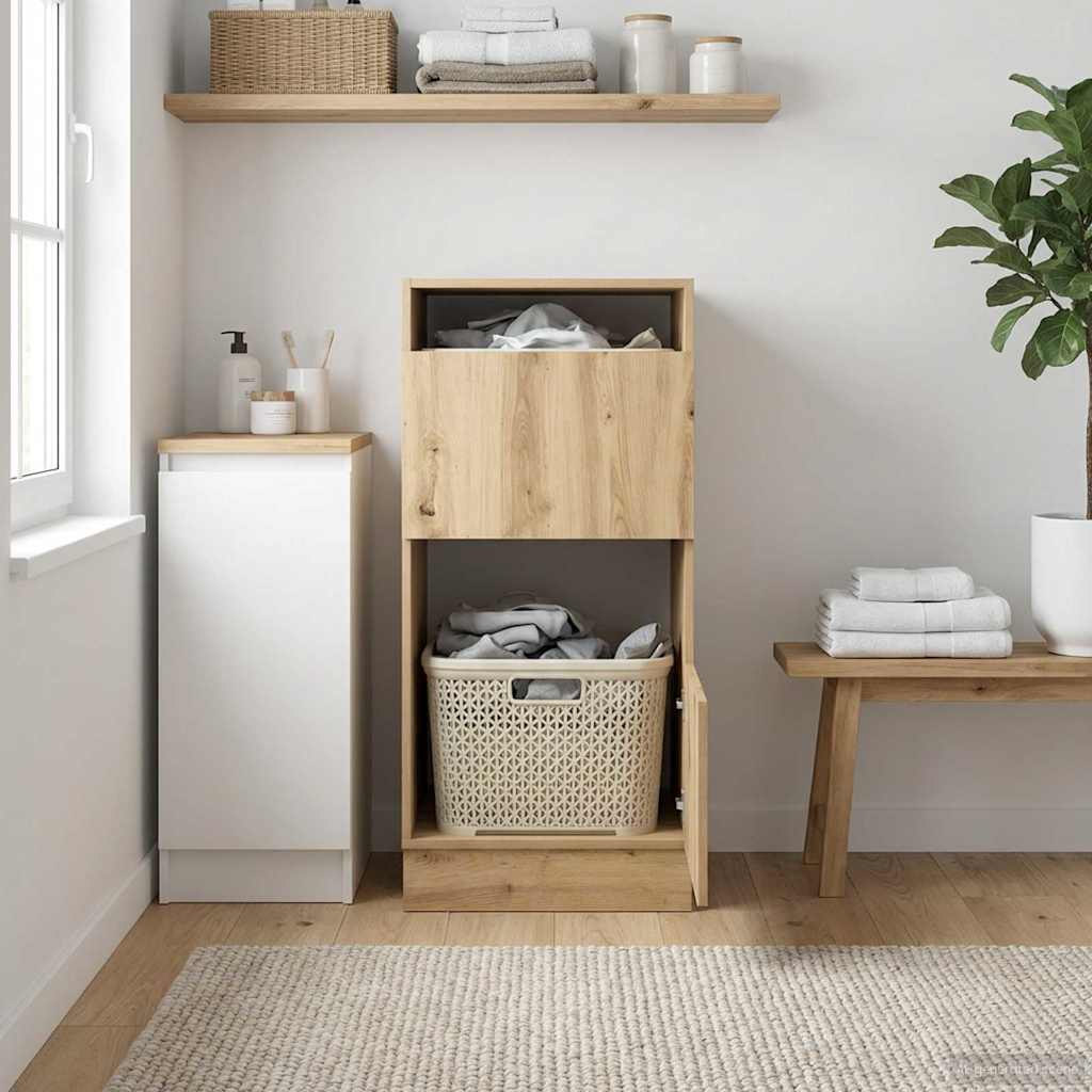 vidaXL Wäscheschrank Artisan-Eiche 50 x 68 x 102 cm Holzwerkstoff