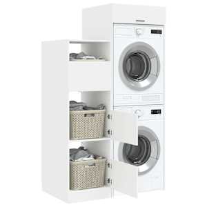 Skříň na prádlo s úložištěm 2 pcs Bílý Dřevěný materiál - obrázek 3