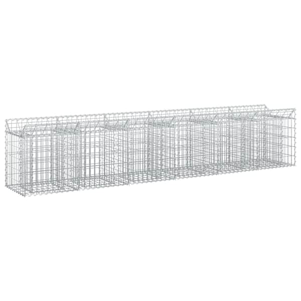 vidaXL Gabioni t&otilde;stetud voodi 2 tk 300 x 50 x 60 cm Tsingitud teras