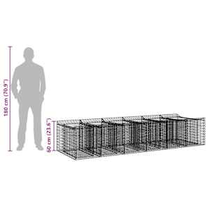 Gabionový vyvýšený záhon 2 pcs Stříbrná - obrázek 11