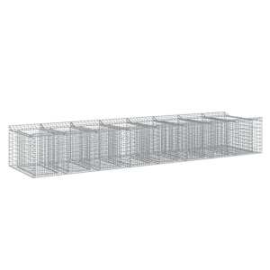 vidaXL Gabioni t&otilde;stetud voodi 3 tk 400 x 100 x 60 cm Tsingitud teras