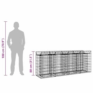Gabionový vyvýšený záhon 2 pcs Stříbrná - obrázek 10