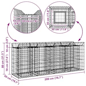 Gabionový vyvýšený záhon 2 pcs Stříbrná - obrázek 9