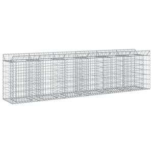 Gabionový vyvýšený záhon 2 pcs Stříbrná 300 x 50 x 80 cm - obrázek 1
