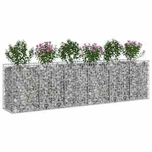 Gabionový vyvýšený záhon 2 pcs Stříbrná 300 x 50 x 80 cm - obrázek 2