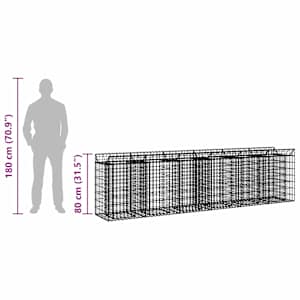 Gabionový vyvýšený záhon 2 pcs Stříbrná 300 x 50 x 80 cm - obrázek 8