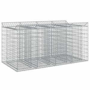vidaXL Gabioni t&otilde;stetud voodi 2 tk 200 x 100 x 100 cm Tsingitud teras