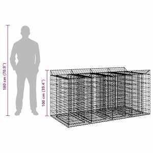 Gabionový vyvýšený záhon 2 pcs Stříbrná - obrázek 11