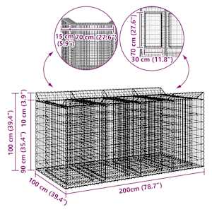 Gabionový vyvýšený záhon 2 pcs Stříbrná - obrázek 10