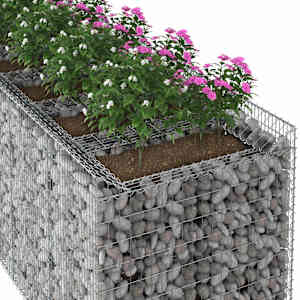 Gabionový vyvýšený záhon 3 pcs Stříbrná - obrázek 4