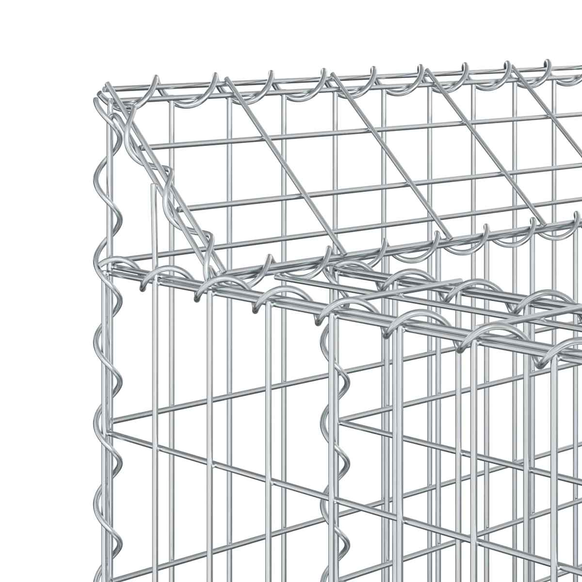 Gabion højbed 4 stk. Galvaniseret stål Sølv - Billede 9
