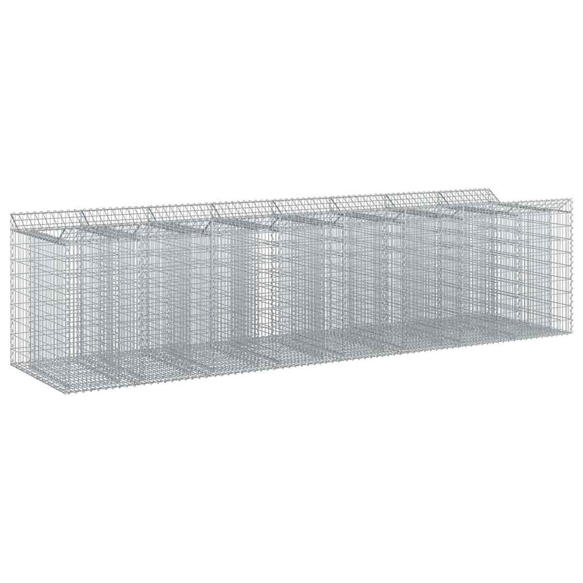 Gabion højbed 4 stk. Galvaniseret stål Sølv - Billede 2
