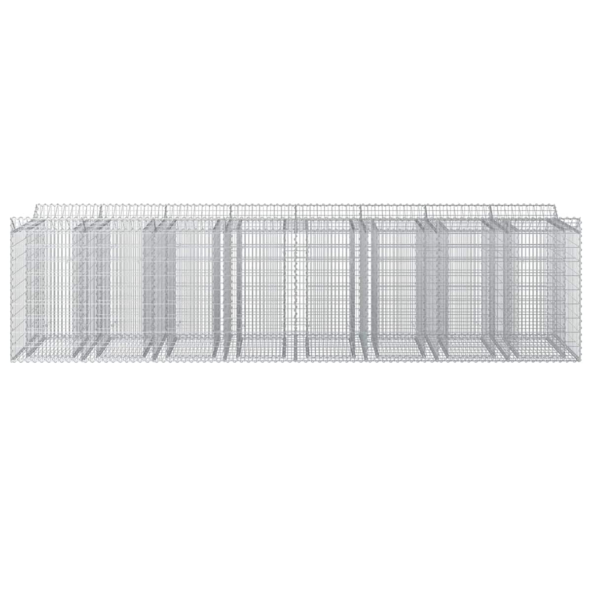 Gabion højbed 4 stk. Galvaniseret stål Sølv - Billede 6