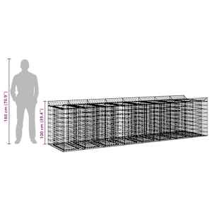Gabionový vyvýšený záhon 4 pcs Stříbrná - obrázek 11