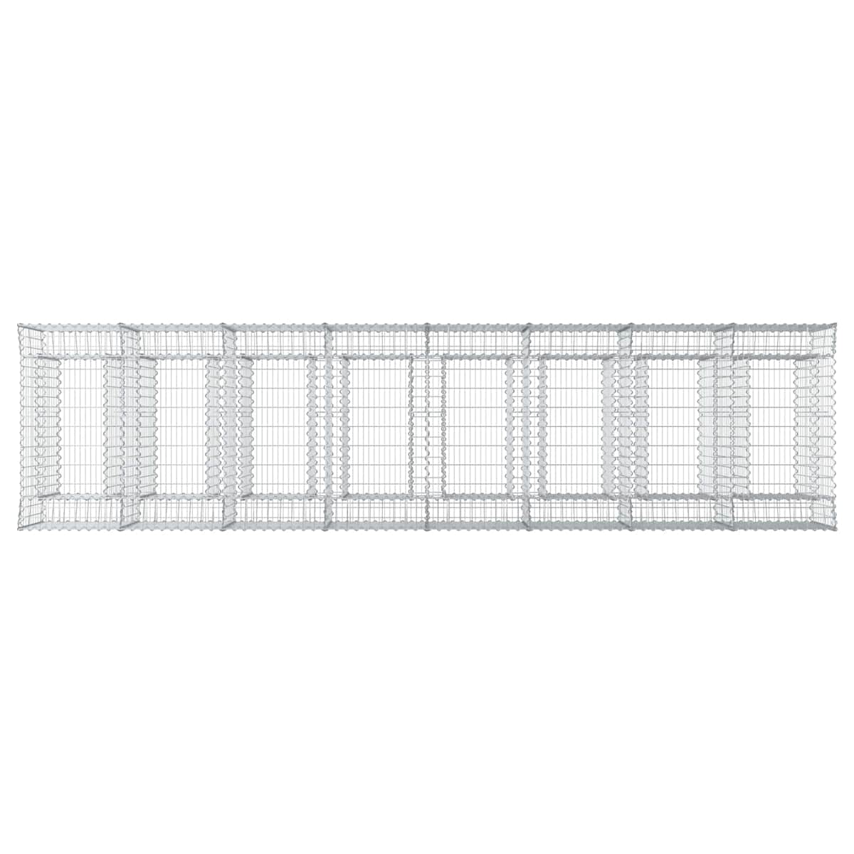 Gabion højbed 4 stk. Galvaniseret stål Sølv - Billede 8