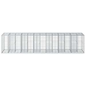 Gabionový vyvýšený záhon 2 pcs Stříbrná 260 x 60 x 55 cm - obrázek 4