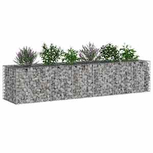 Gabionový vyvýšený záhon 2 pcs Stříbrná 260 x 60 x 55 cm - obrázek 2