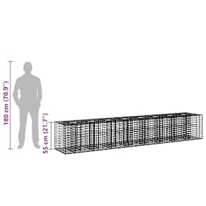 Gabionový vyvýšený záhon 2 pcs Stříbrná 340 x 60 x 55 cm - obrázek 9