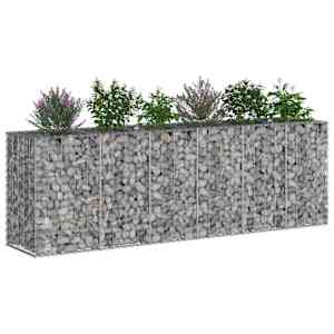 Gabionový vyvýšený záhon 2 pcs Stříbrná 250 x 50 x 80 cm - obrázek 2