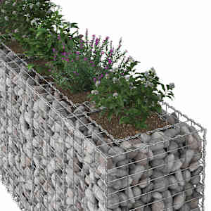 Gabionový vyvýšený záhon 2 pcs Stříbrná 250 x 50 x 80 cm - obrázek 3