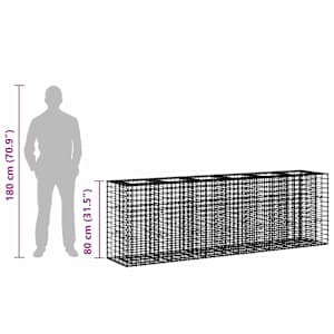Gabionový vyvýšený záhon 2 pcs Stříbrná 250 x 50 x 80 cm - obrázek 9