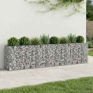 Gabionový vyvýšený záhon 2 pcs Stříbrná 330 x 50 x 80 cm - obrázek 5