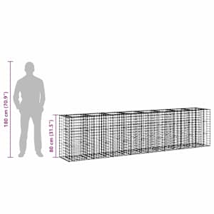 Gabionový vyvýšený záhon 2 pcs Stříbrná 330 x 50 x 80 cm - obrázek 11