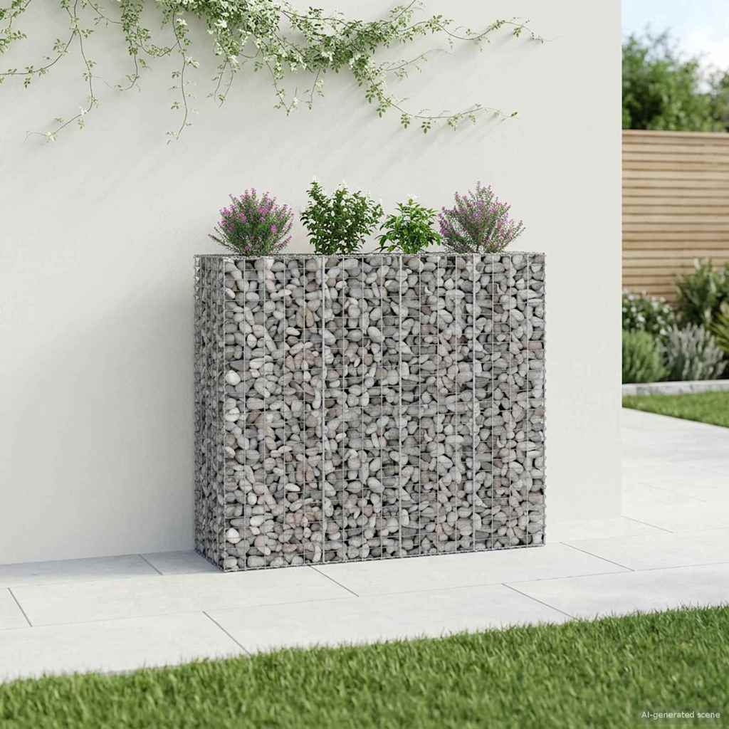 vidaXL Pat ridicat din gabion 2 pcs Argintiu 170 x 50 x 150 cm