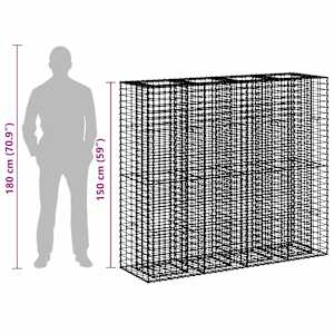 Gabionový vyvýšený záhon 2 pcs Stříbrná 170 x 50 x 150 cm - obrázek 9