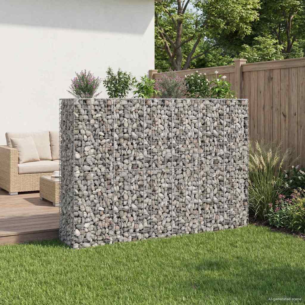 Gabion emelt ágy 3 pcs Ezüst 250 x 50 x 150 cm Horganyzott acél