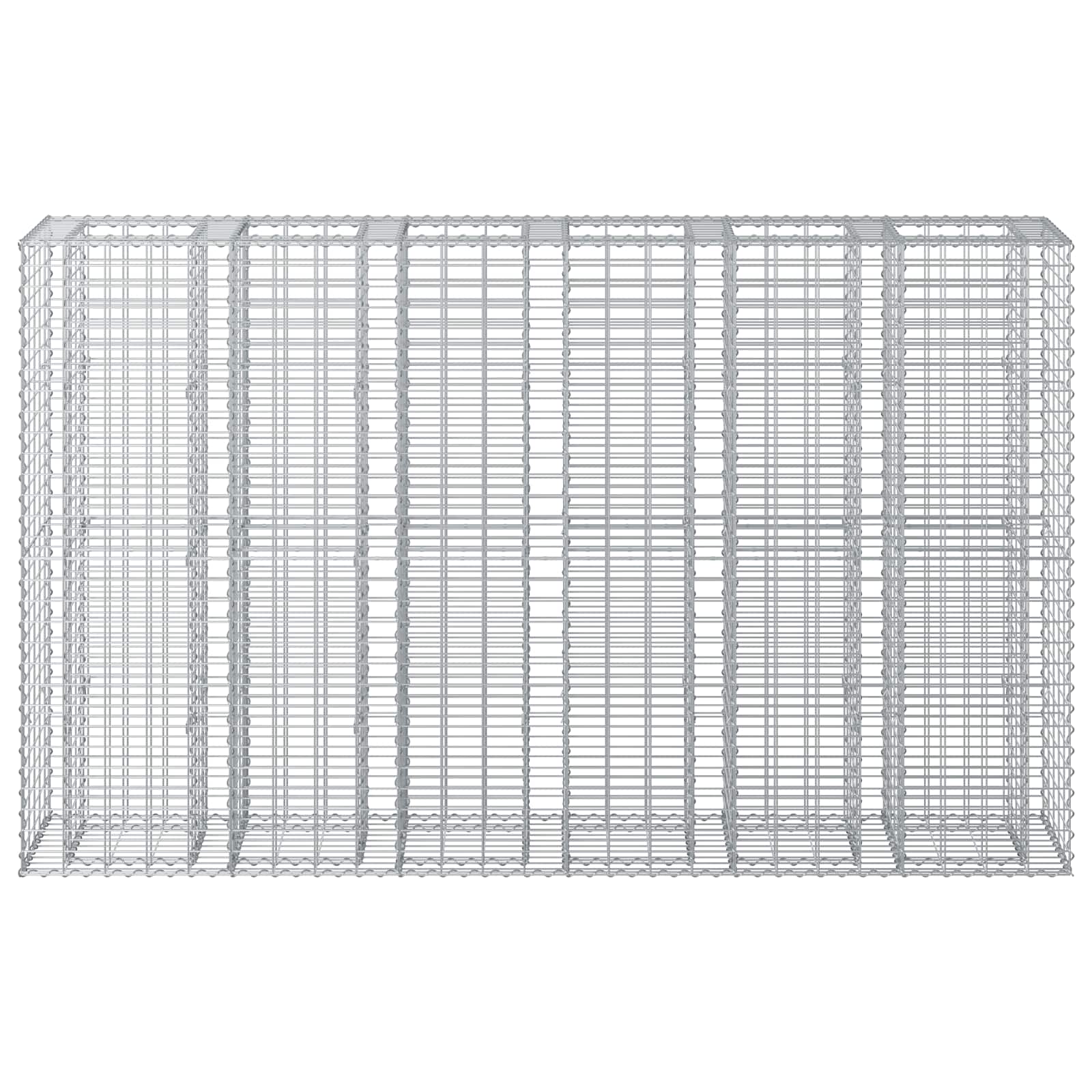 Gabion emelt ágy 3 pcs Ezüst 250 x 50 x 150 cm Horganyzott acél