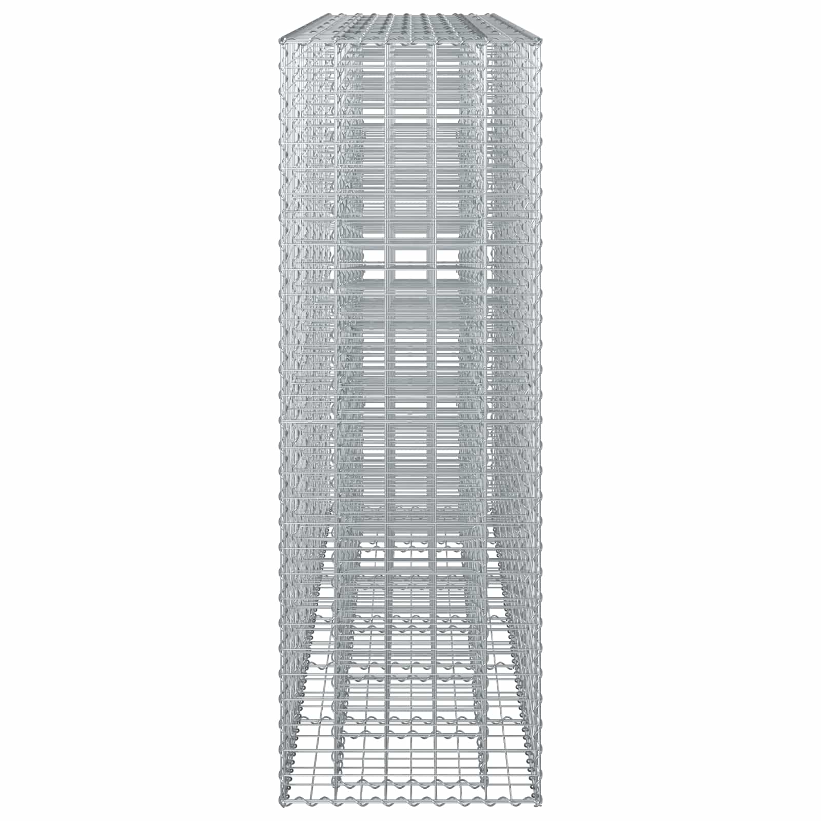 Gabion emelt ágy 3 pcs Ezüst 250 x 50 x 150 cm Horganyzott acél