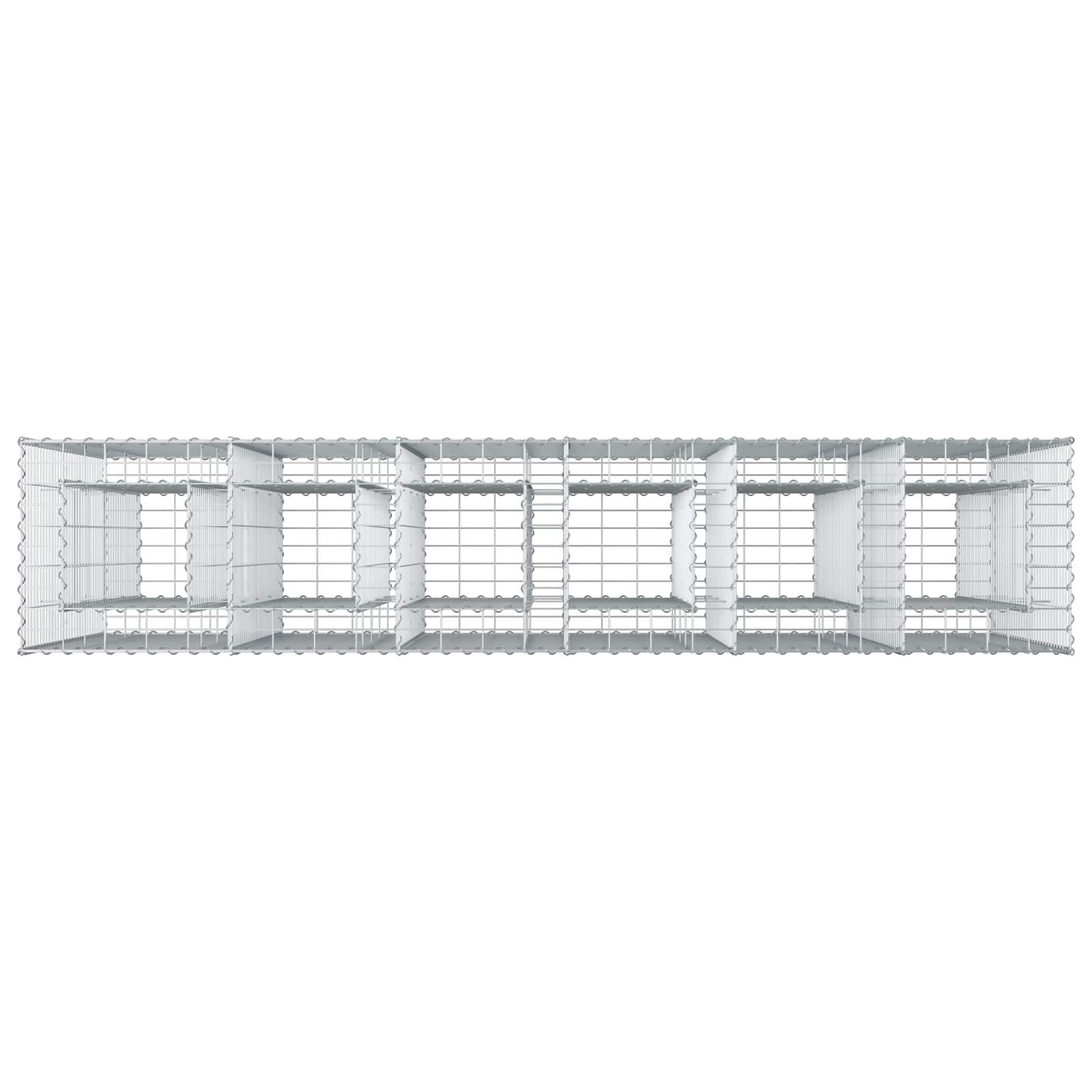 Gabion emelt ágy 3 pcs Ezüst 250 x 50 x 150 cm Horganyzott acél