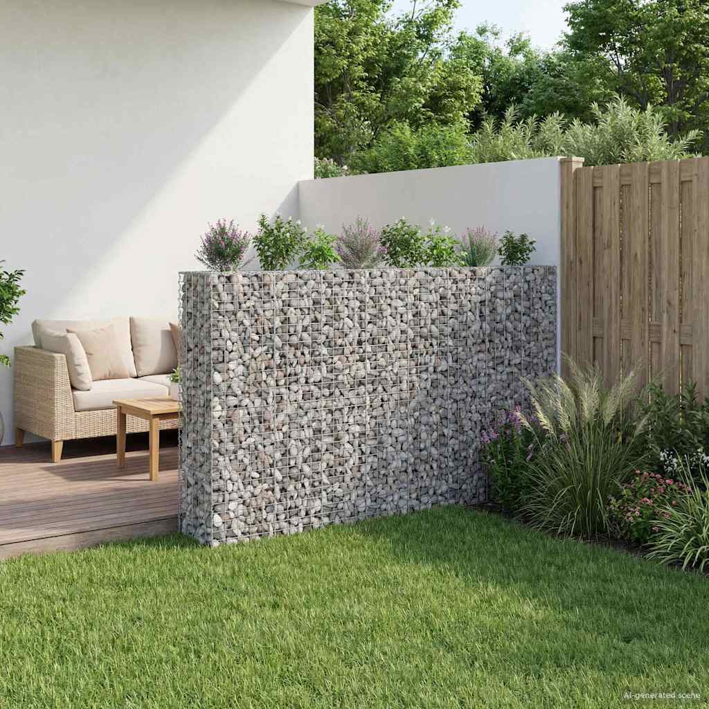 Gabion Verhoogd Bed 4 pcs Zilver 330 x 50 x 150 cm - Afbeelding 5