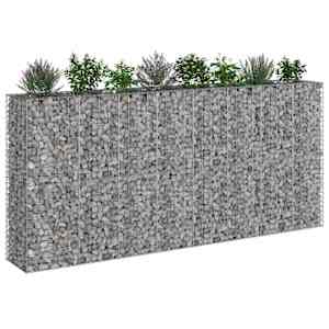 Gabionový vyvýšený záhon 4 pcs Stříbrná 330 x 50 x 150 cm - obrázek 2